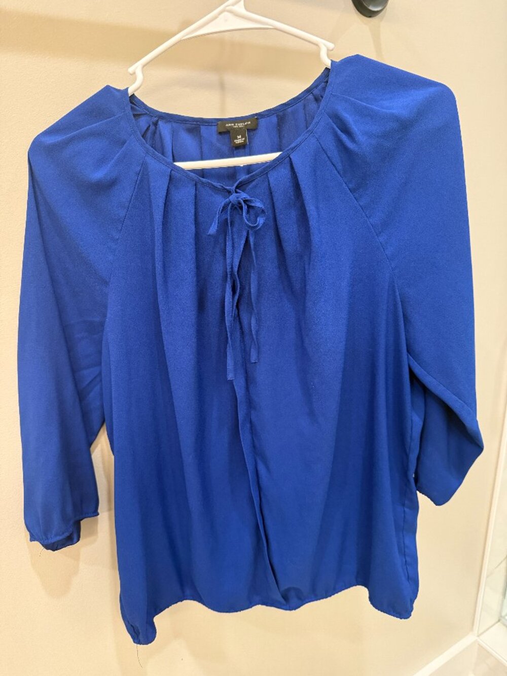 Ann Taylor Blue Blouse Medium Top